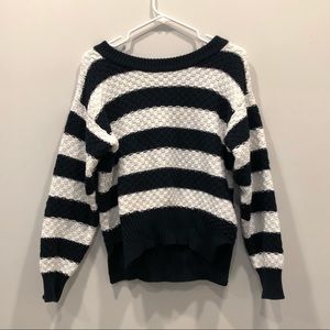 MINKPINK Navy and White Striped Sweater